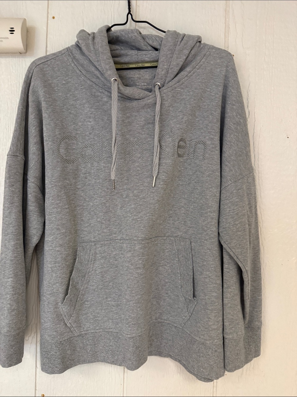 Calvin Klein Light Gray Logo Pullover Hoodie